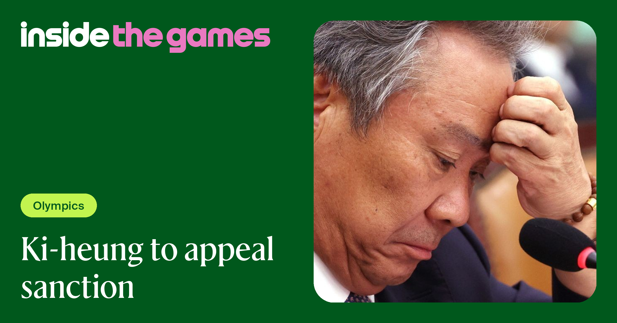 Inside The Games • Ki-heung to appeal sanction