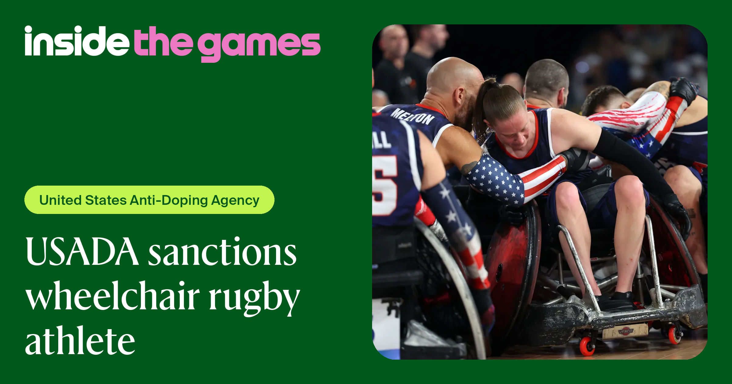 Inside The Games • USADA sanctions wheelchair rugby athlete