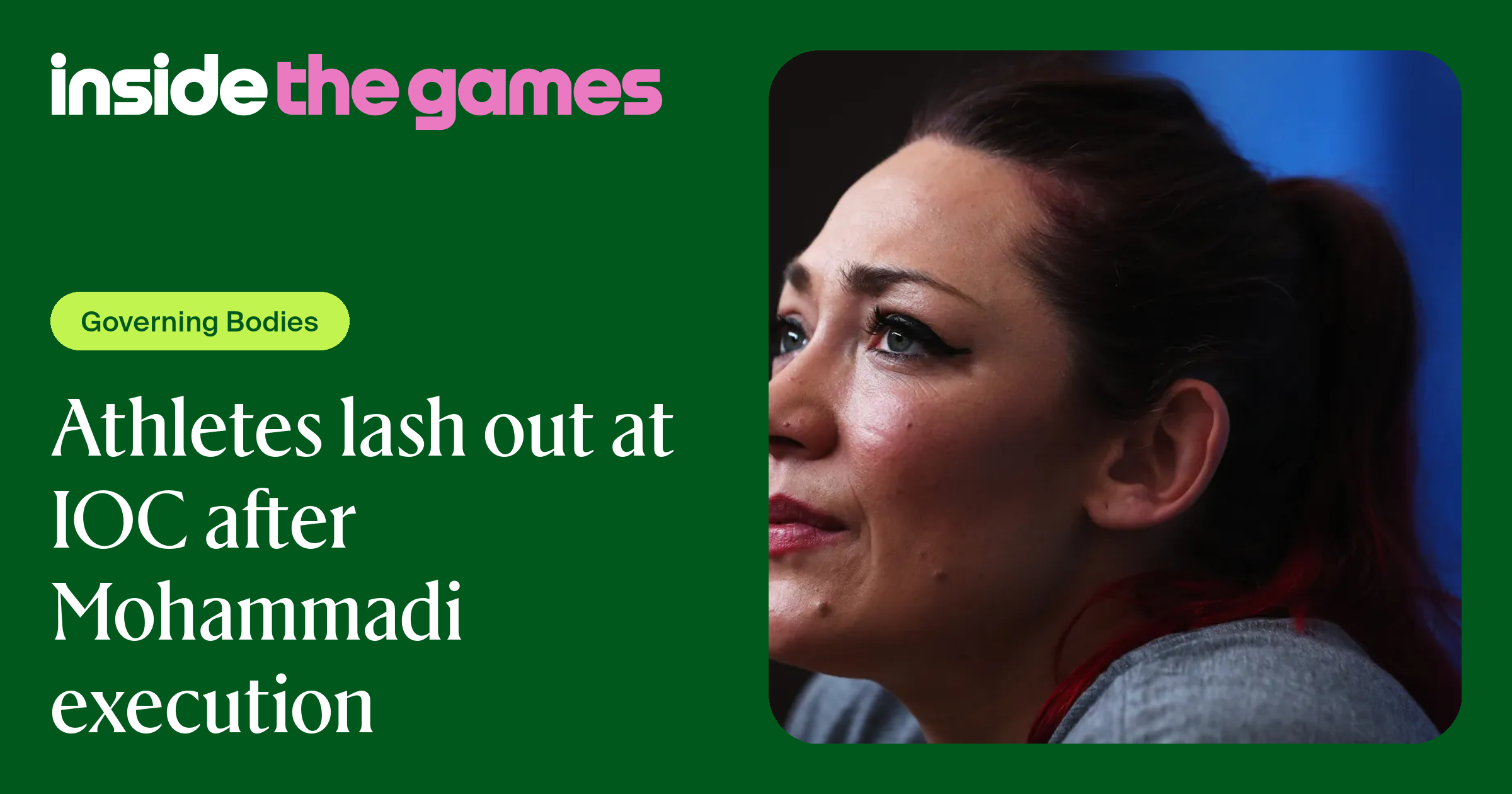 Inside The Games • Athletes lash out at IOC after Mohammadi execution