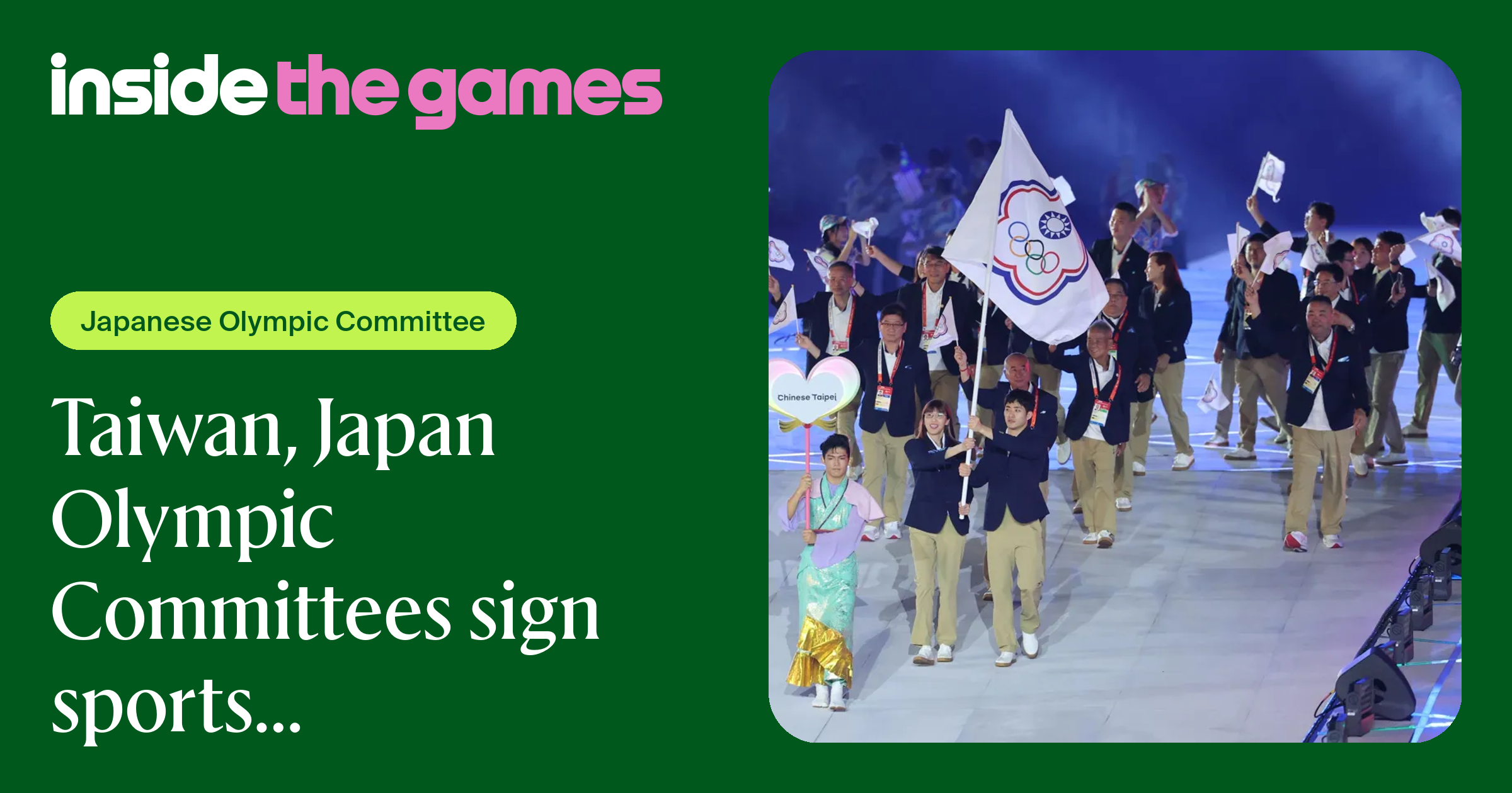 Inside The Games • Taiwan, Japan Olympic Committees sign sports ...