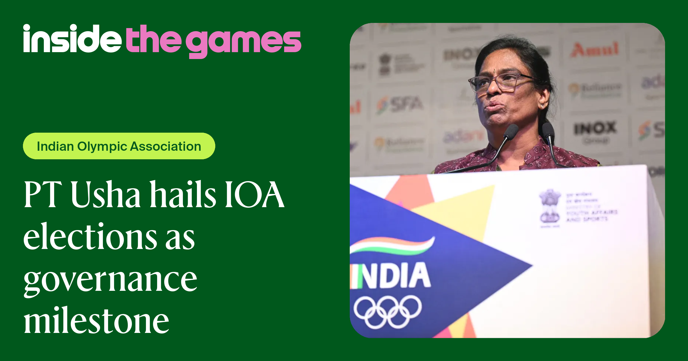 Inside The Games • PT Usha hails IOA elections as governance milestone