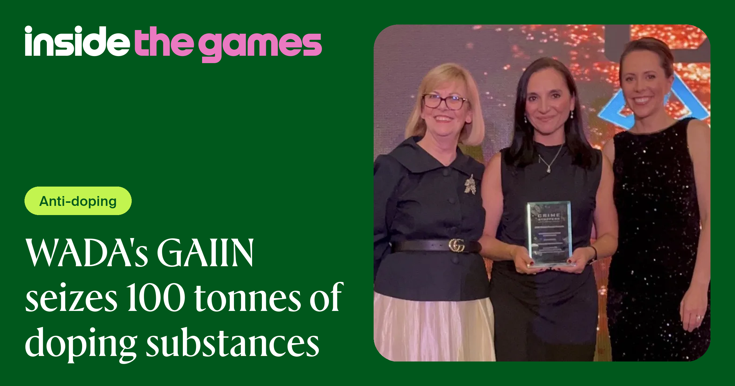 WADA's GAIIN seizes 100 tonnes of doping substances
