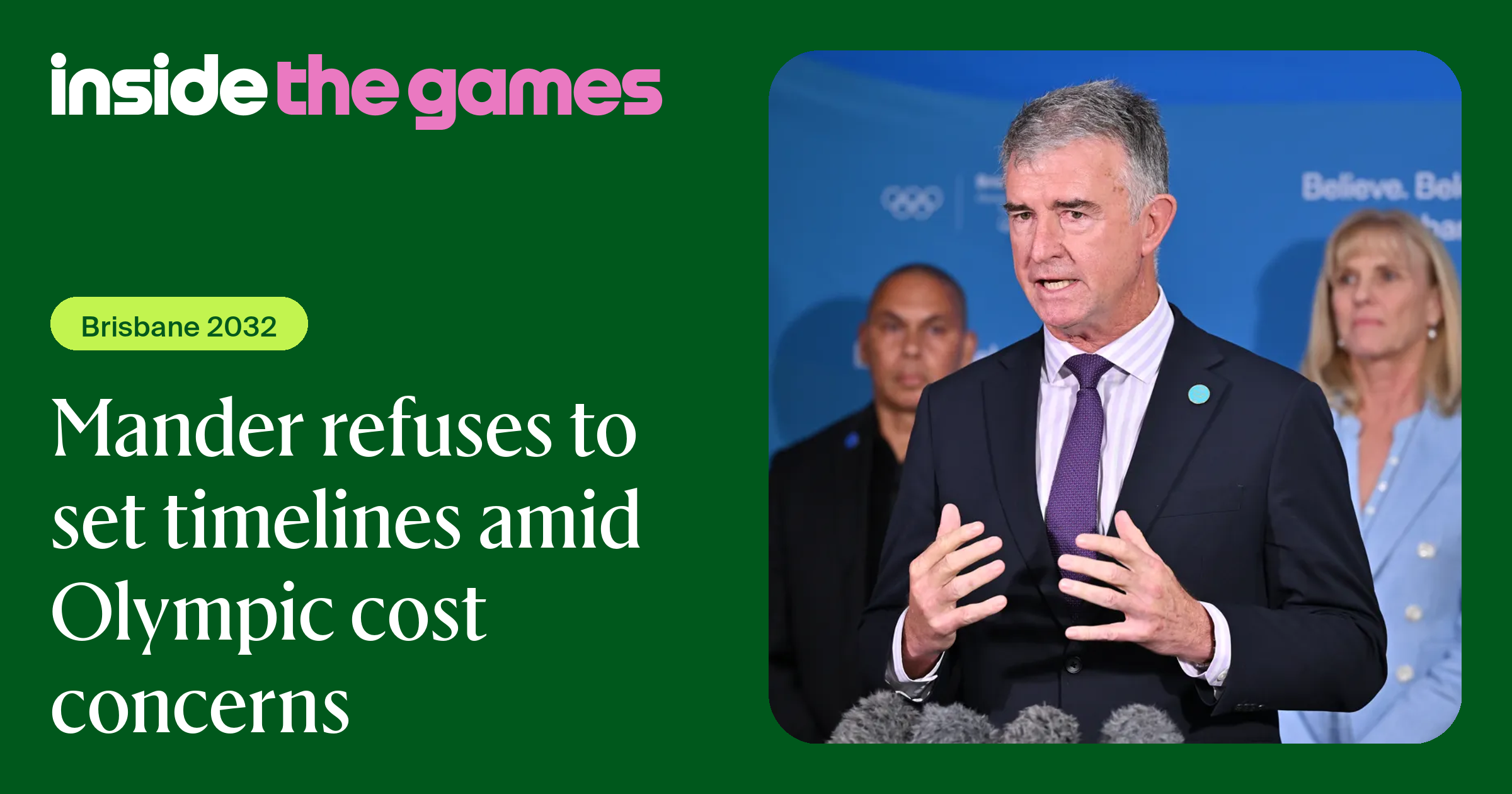 Inside The Games • Mander refuses to set timelines amid Olympic cost ...