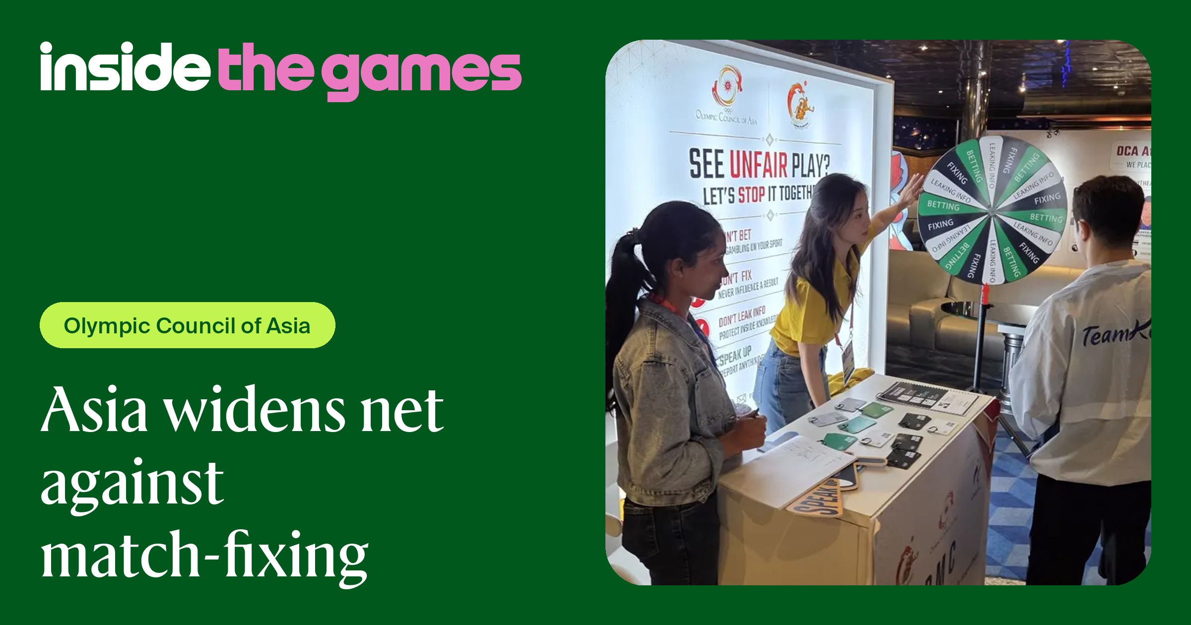 Inside The Games • Asia widens net against match-fixing
